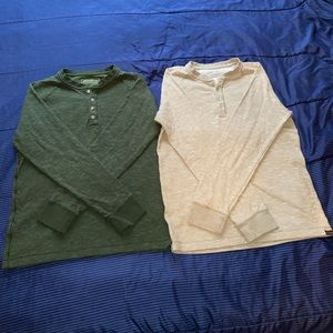2 Eddie Bauer Long Sleeve Shirts, Mens Size Medium